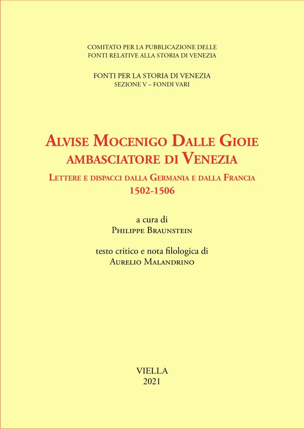 copertina Fonti V Alvise Mocenigo dalle Gioie